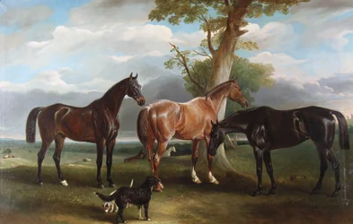 Die Lieblingsjäger und Hunde des 6. Herzogs, 1857